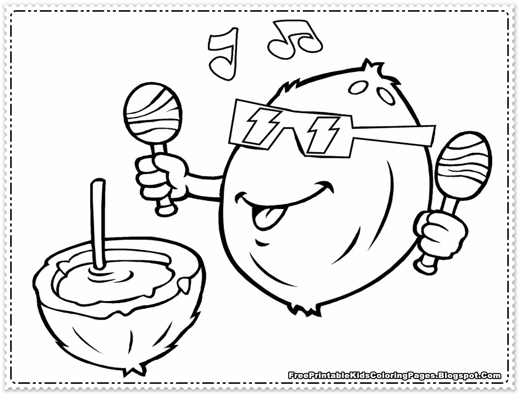 1066x810 Coconut Printable Coloring Page