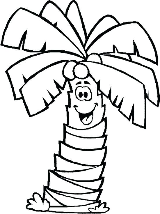 550x735 Coconut Tree Coloring Page Palm Tree Beach Coloring Pages Pin