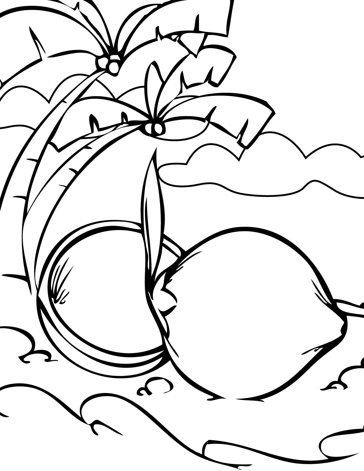 1275x1650 Coconut Coloring Page