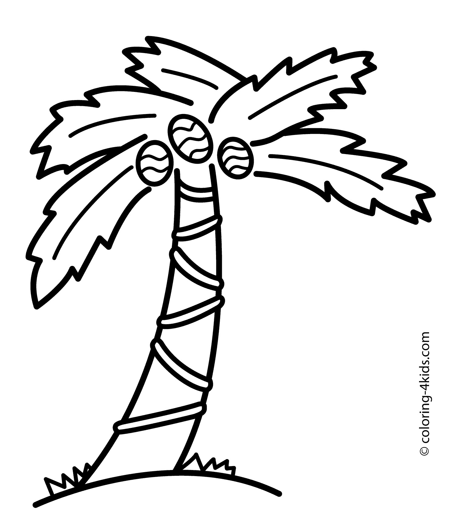 1483x1728 Nature Palm Tree Coloring Page For Kids Printable Free Bright