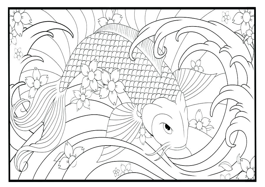 900x636 Koi Fish Coloring Pages Fish Coloring Page Fish Digital Art Fish