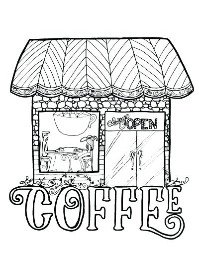 400x518 Cup Of Coffee Coloring Page