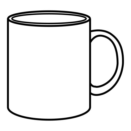 500x500 Coffee Mug Coloring Page