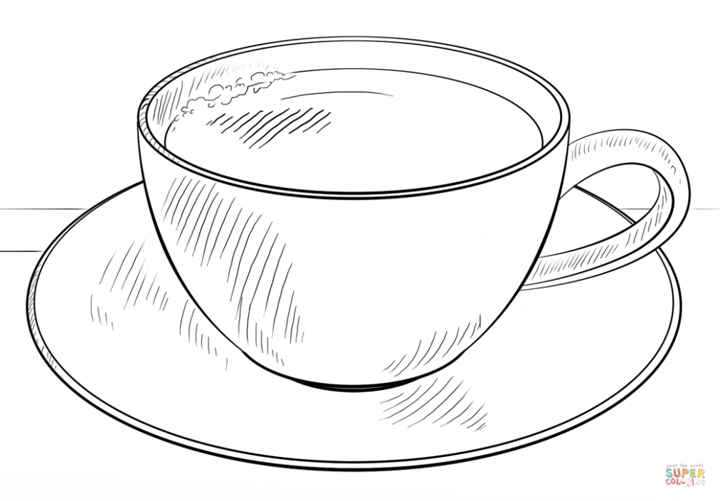 1012x704 Cup Of Coffee Coloring Page Free Printable Coloring Pages