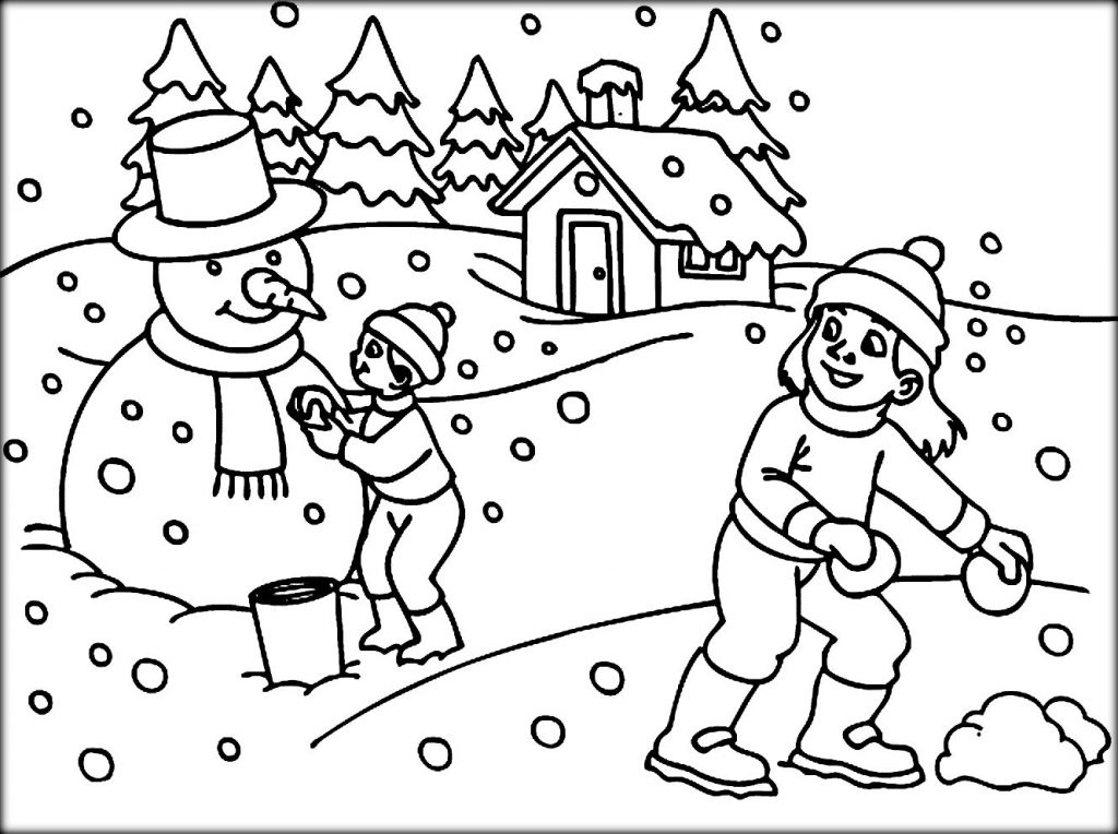 1024x764 Cool Winter Coloring Pages For Kindergarten