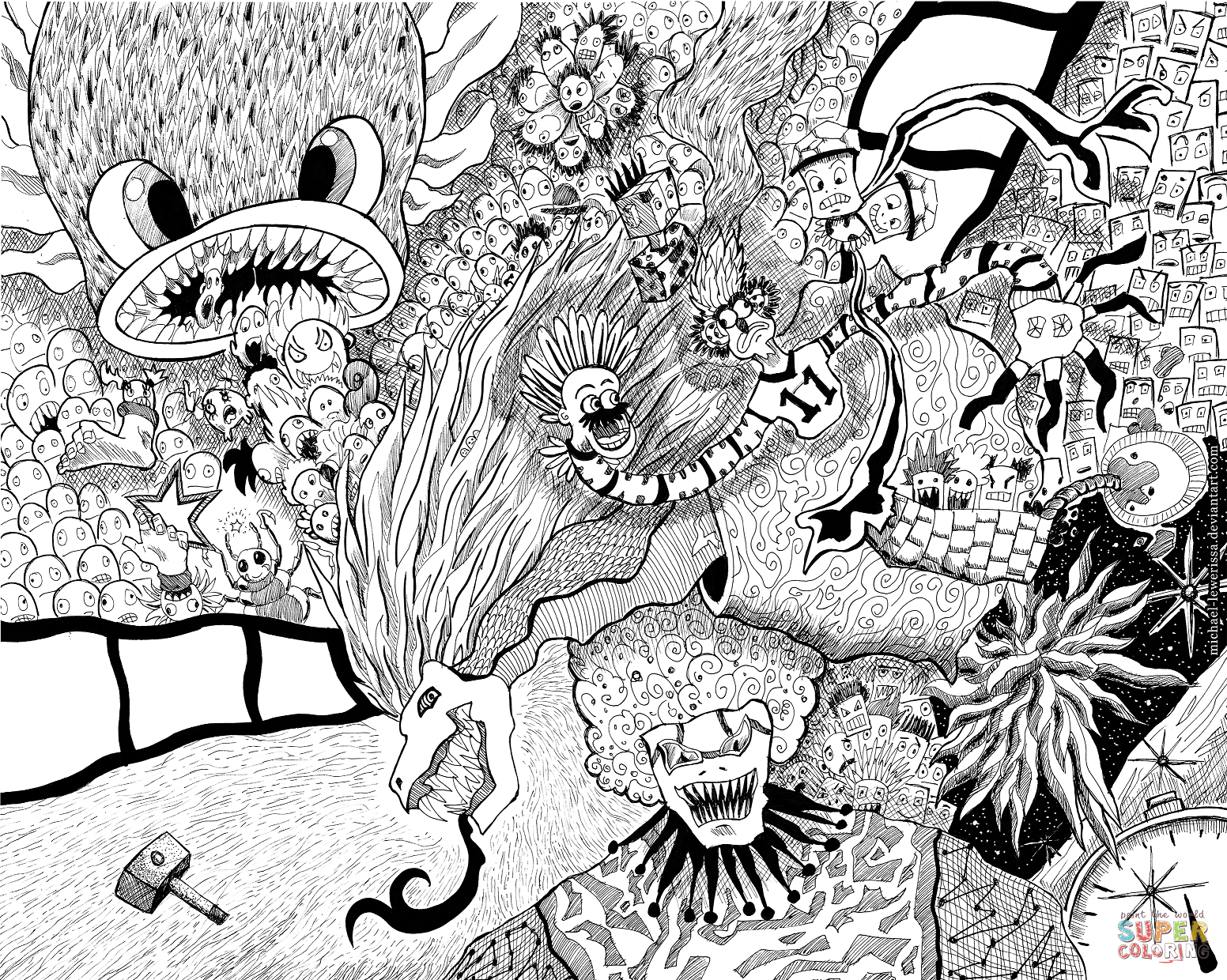 1552x1240 Fresh Doodle Collage By Jazzy Coloring Page