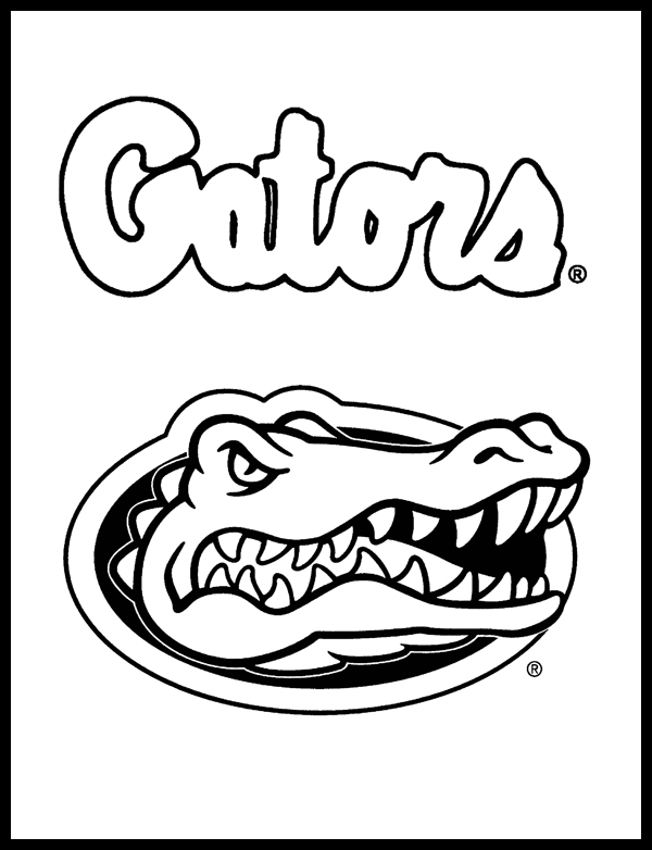600x782 College Mascot Coloring Pages Black And White Alligator Logo Click