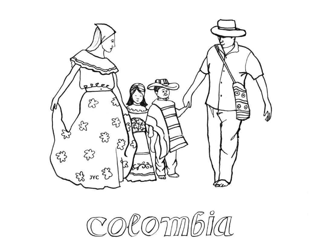 1066x816 Colombian Flag Coloring Page