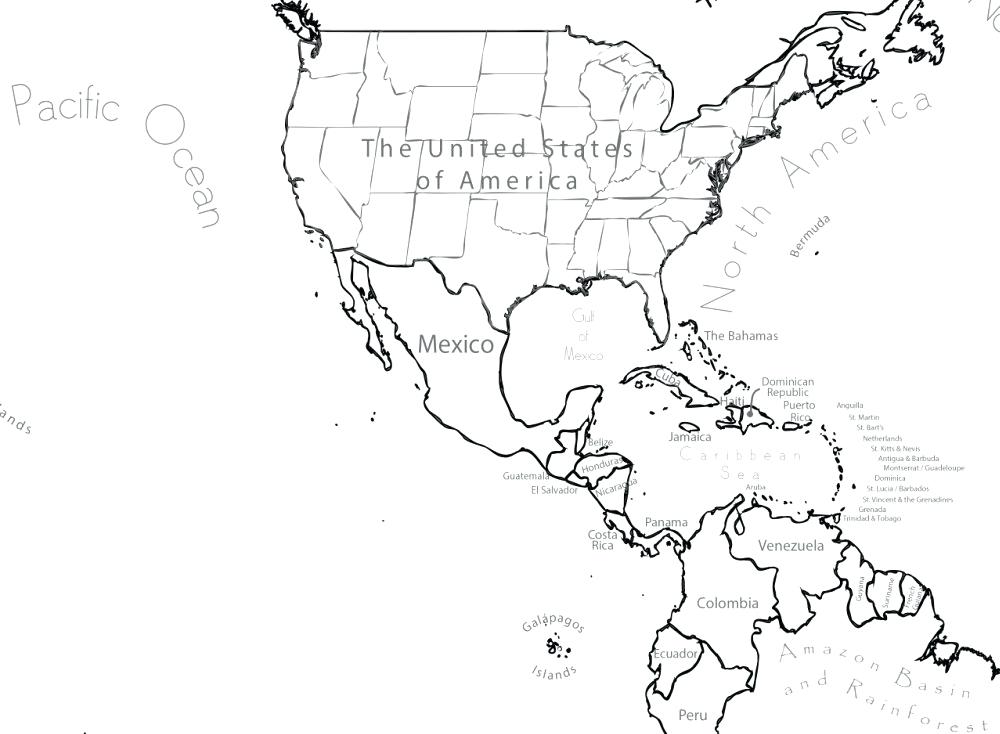 1000x734 Map Of The United States Coloring Page Amazing North Best Stylish