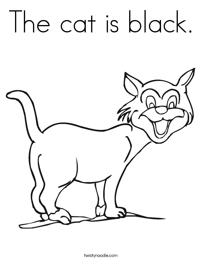 685x886 The Cat Is Black Coloring Page