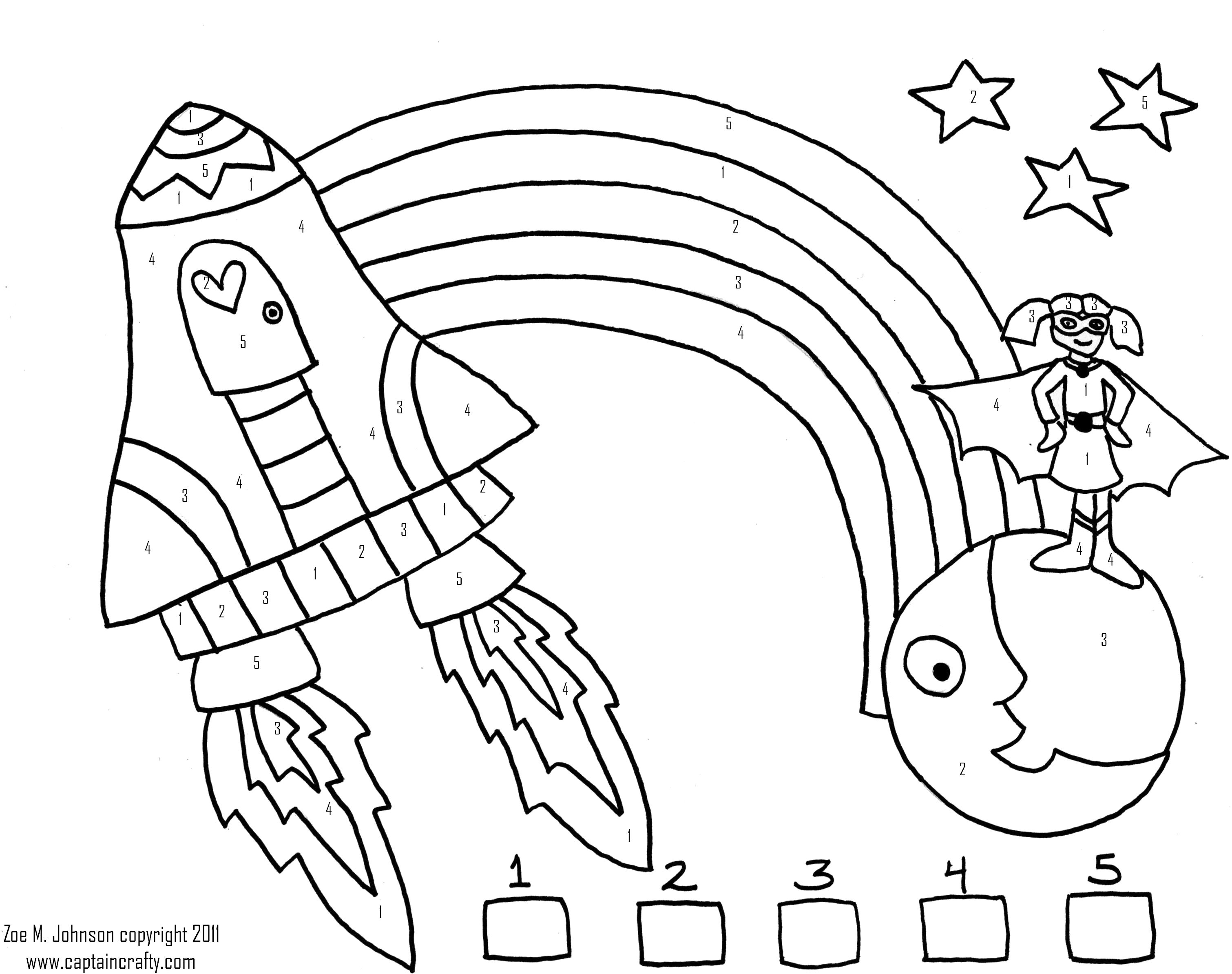 3021x2387 Kids Space Girl Color Number Sheet The Handmade Adventures