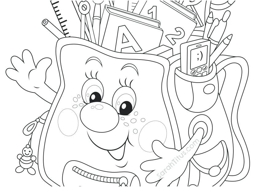 827x609 Kindergarten School Coloring Pages Professional