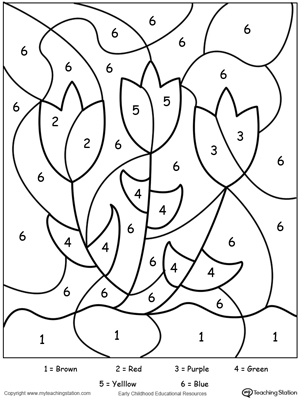 300x400 Color By Number Flowers