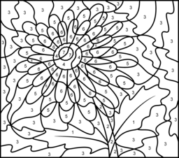 256x226 Color By Number Printables Flowers World Of Printable And Chart