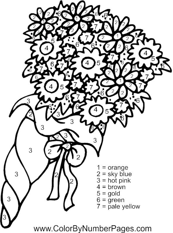 592x794 Color By Number Flower Coloring Pages Gallery Diy Coloring Page