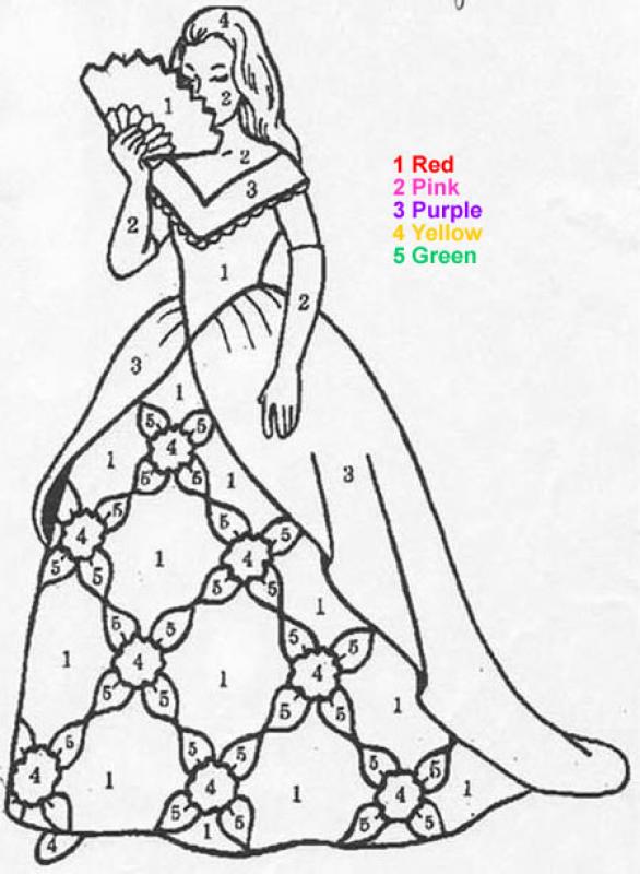 586x800 Characters Color By Number Coloring Pages