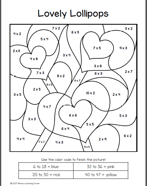 476x600 Valentine Color By Number Coloring Pages