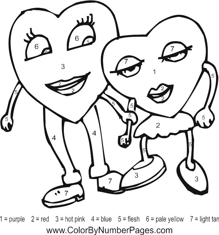 700x750 Template Valentine's Day Color By Number And Unnumbered Coloring