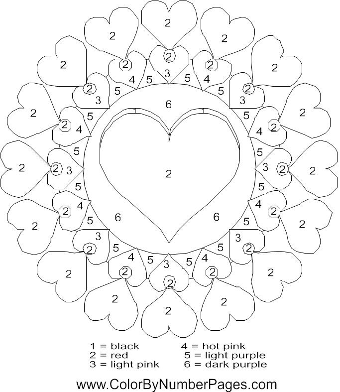 683x787 Valentines Day Color By Number Page Color By Number For Adults