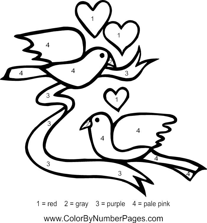 700x753 Valentines Day Color By Number Page Color By Numbers Coloring