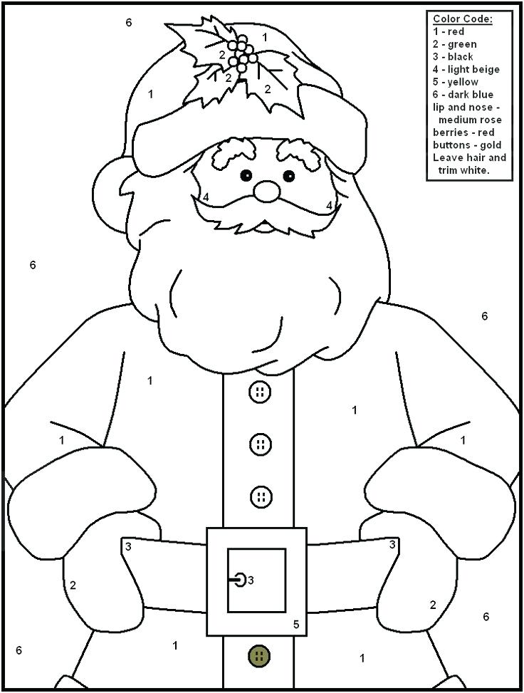 736x973 Free Christmas Color By Numbers Printables