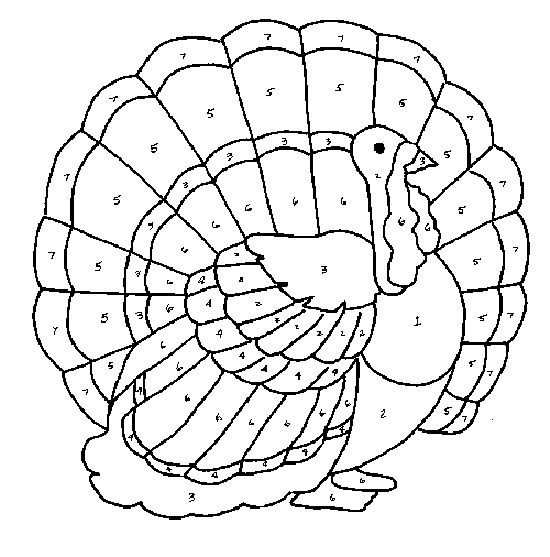 550x557 Make Your Own Color Code Thanksgiving Turkey To Pages Halloween