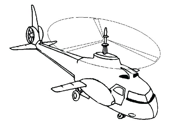 600x424 Helicopter Coloring Page