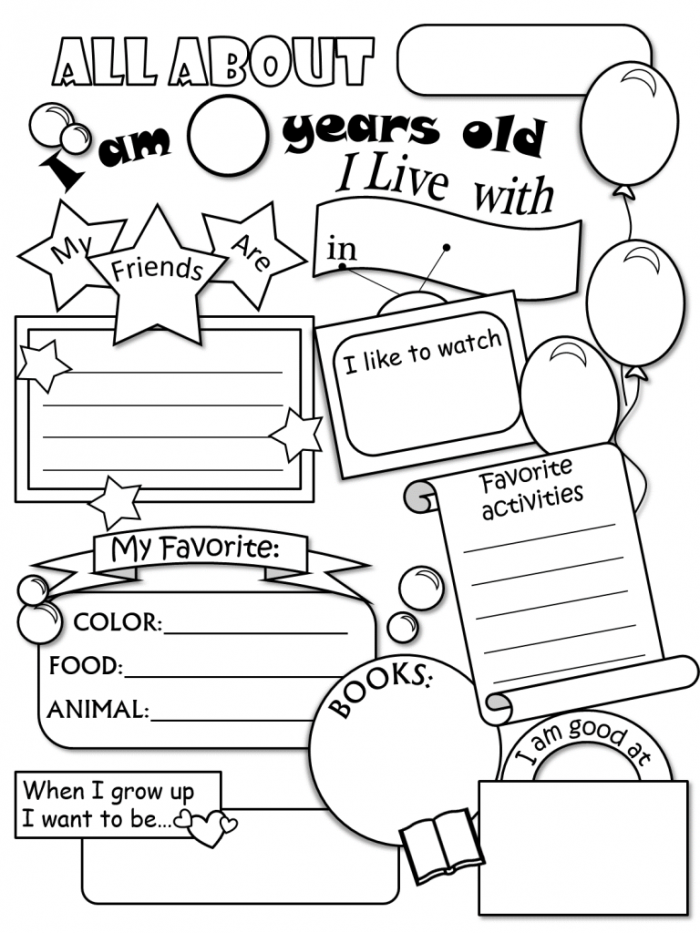 700x933 All About Me Coloring Pages