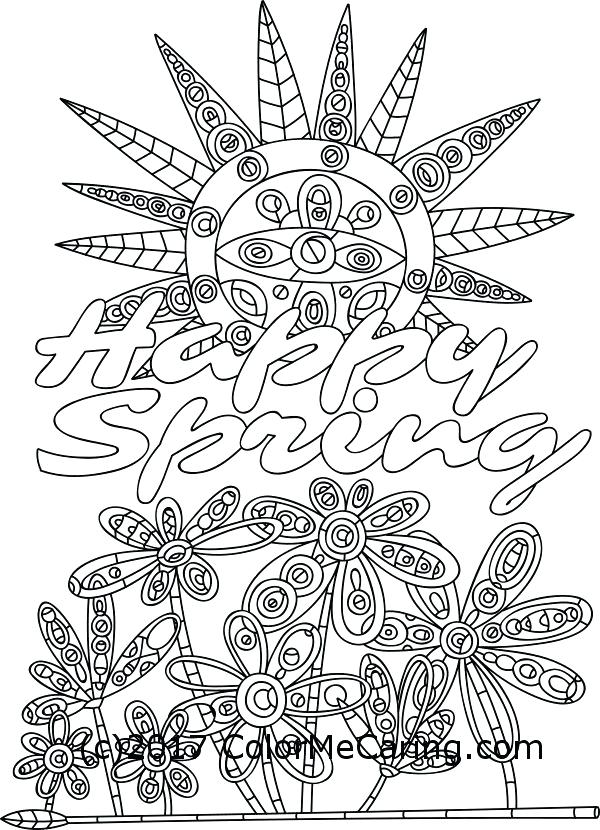 600x830 Free Coloring Pages And Spring Color Me Caring Happy Spring Free