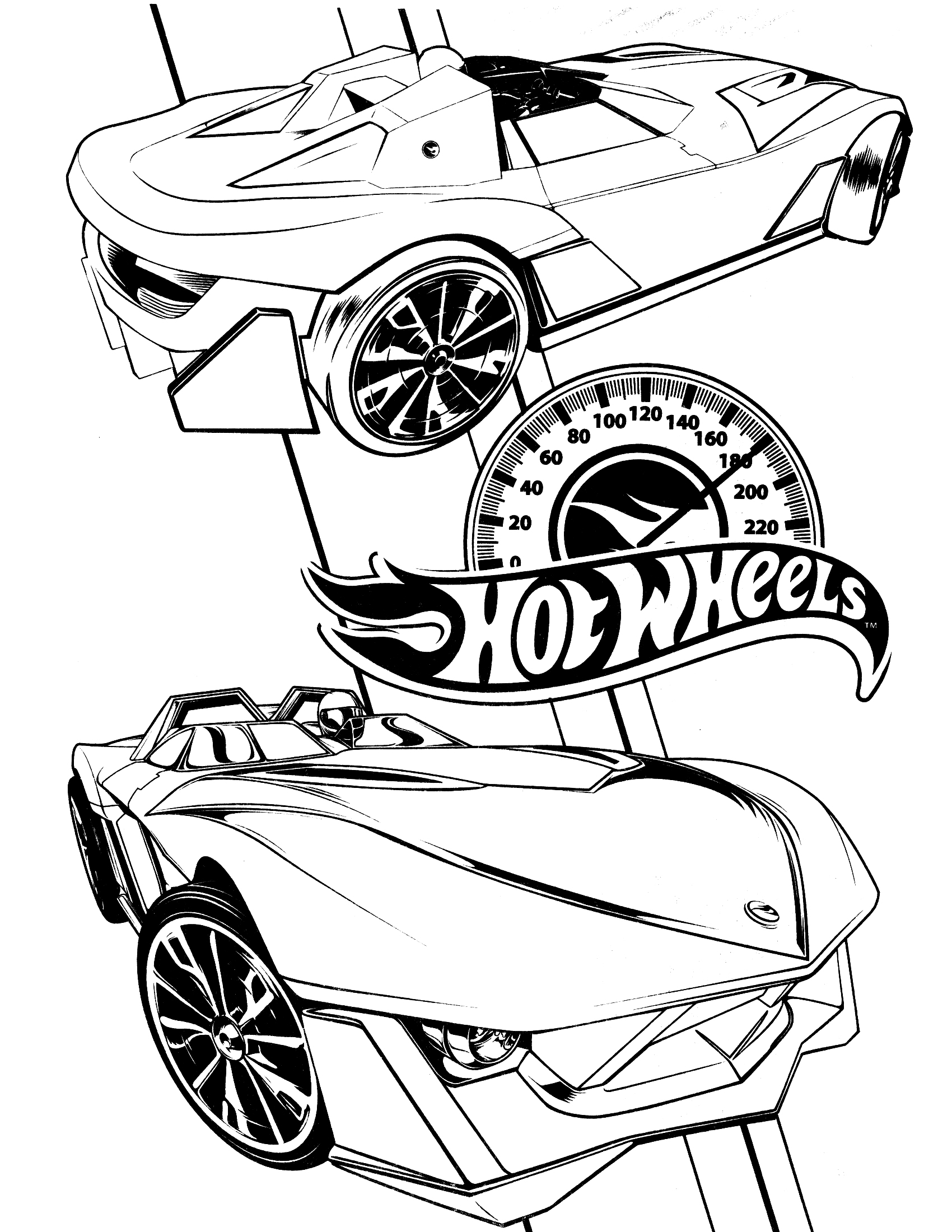 1700x2200 Hot Wheels Coloring Pages