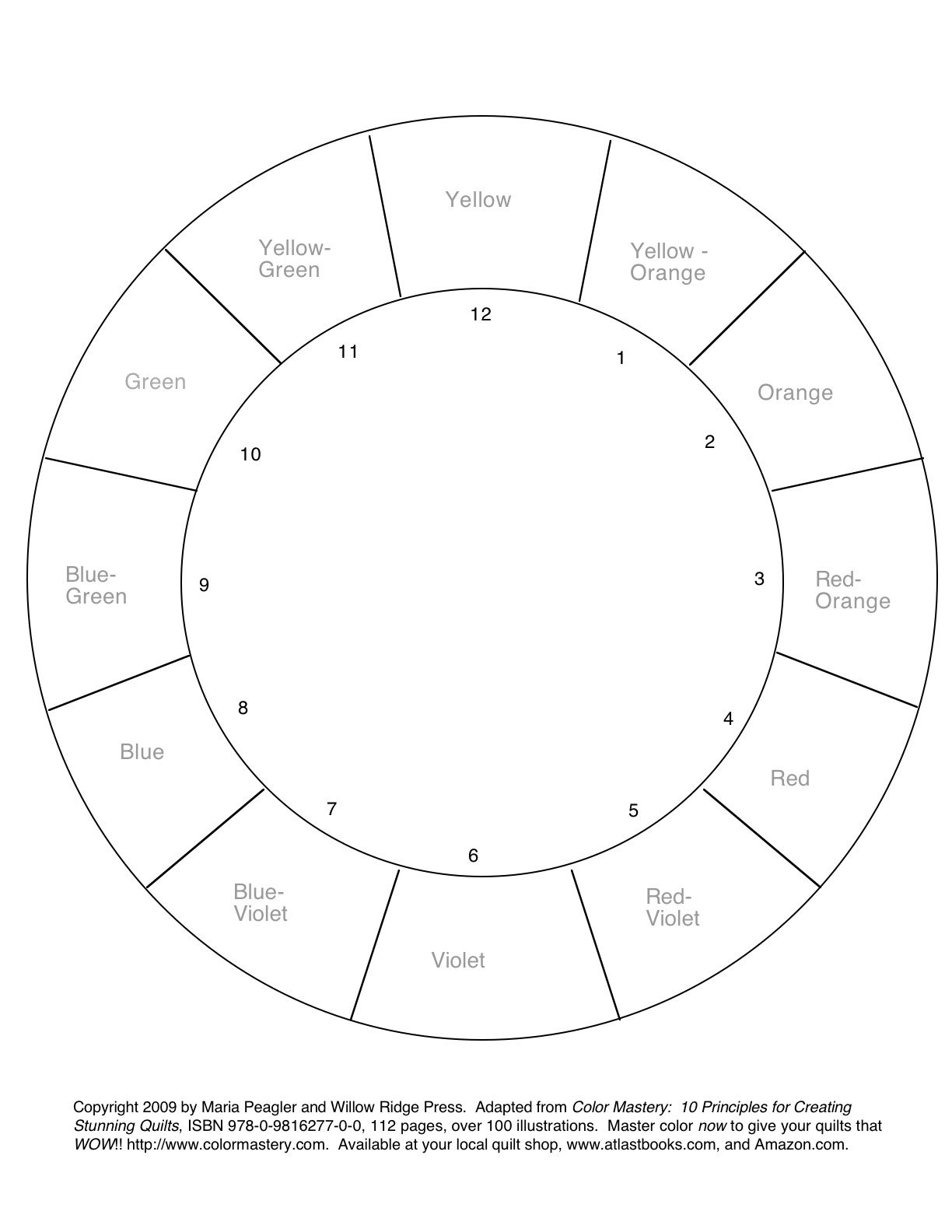 1224x1584 Color Wheel Coloring Page
