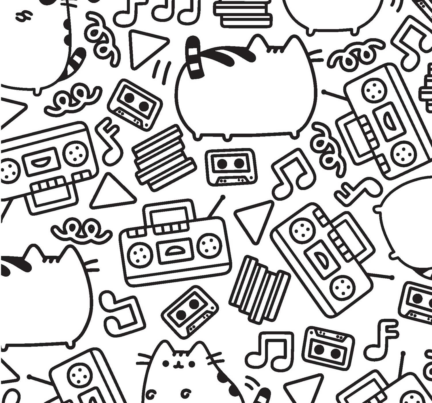 1501x1400 Pusheen Coloring Book Book By Claire Belton Official Publisher