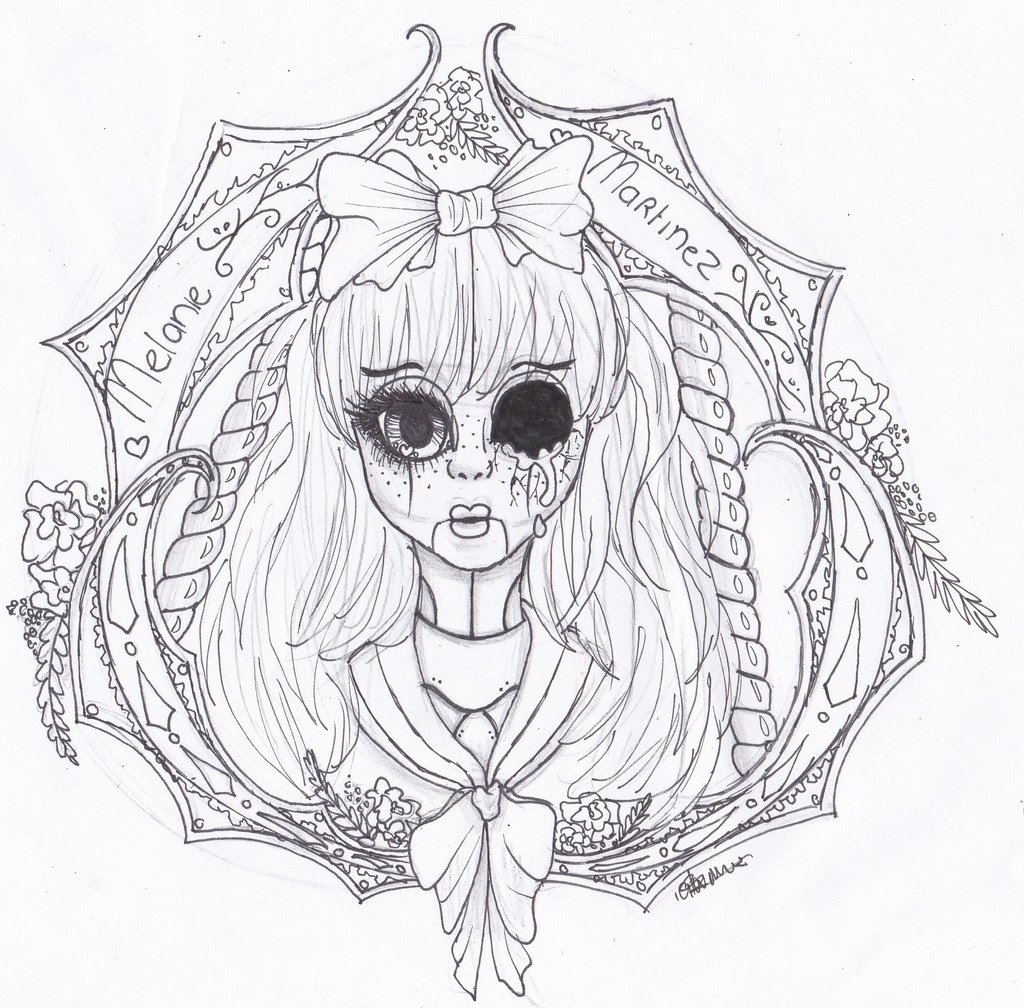 1024x1008 Huge Gift Melanie Martinez Coloring Book Pages Sketch By