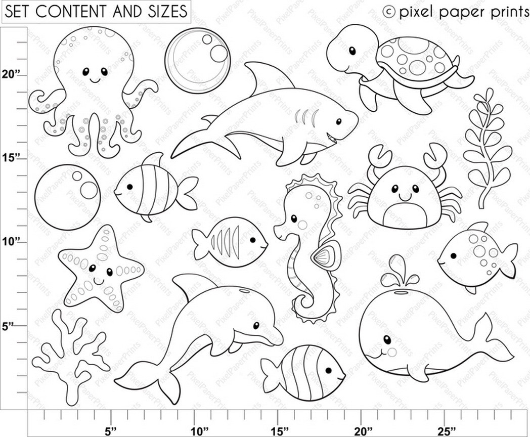 1048x864 Sea Creature Coloring Pages With Wallpaper Hd Background Fine Page