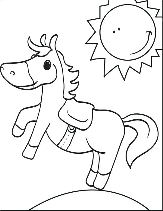 541x700 Cartoon Horse Coloring Page Border Printable For Kids Free 3 Race