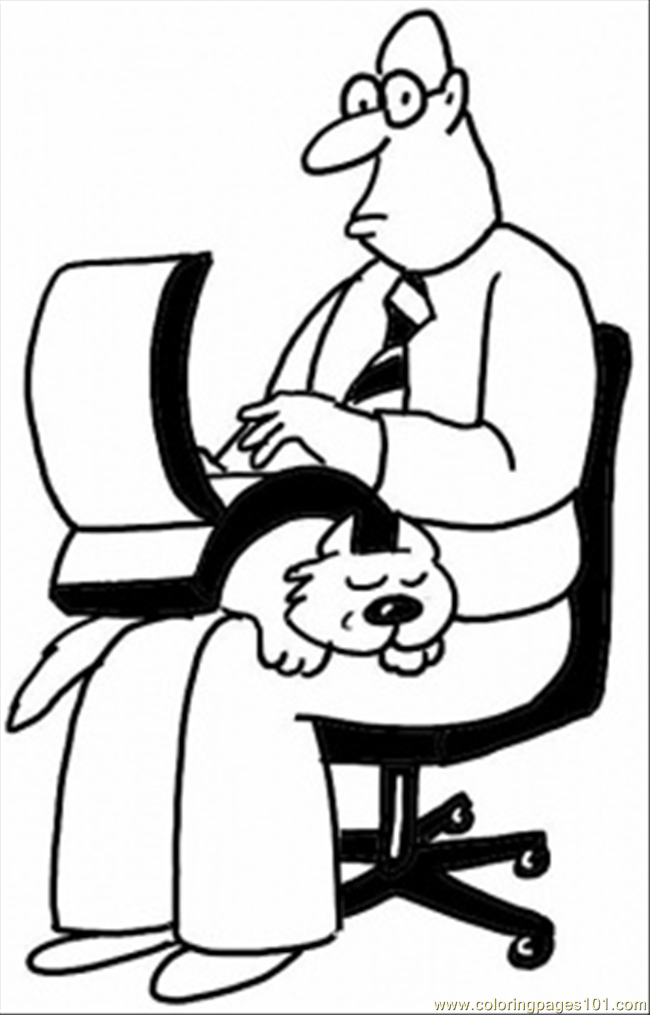 650x1015 On The Chair With Laptop Coloring Page