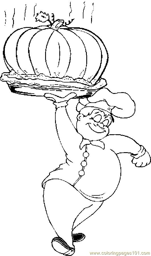 532x900 Chef Baked Pumpkin Coloring Page