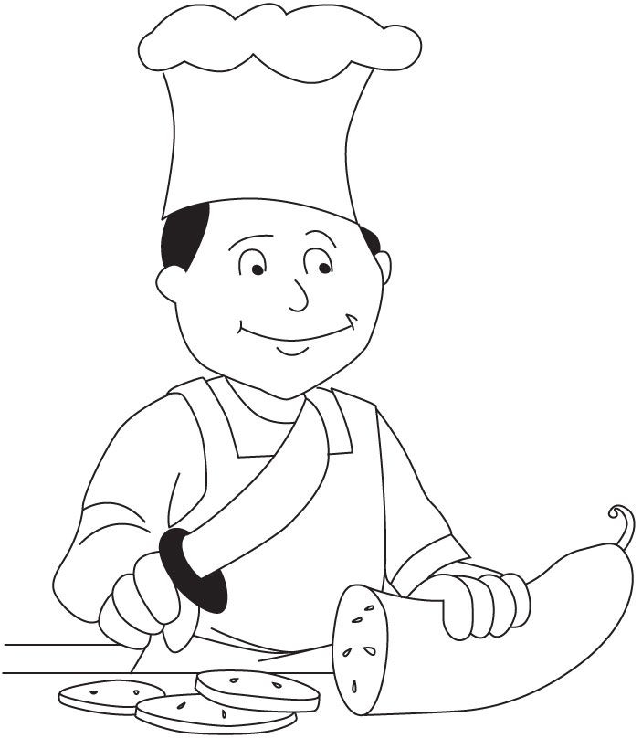 703x808 Chef Coloring Page