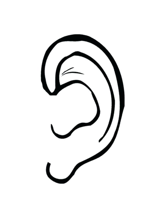 600x847 Beautiful Ear Coloring Page Or Drawing Ear Coloring Pages Kids