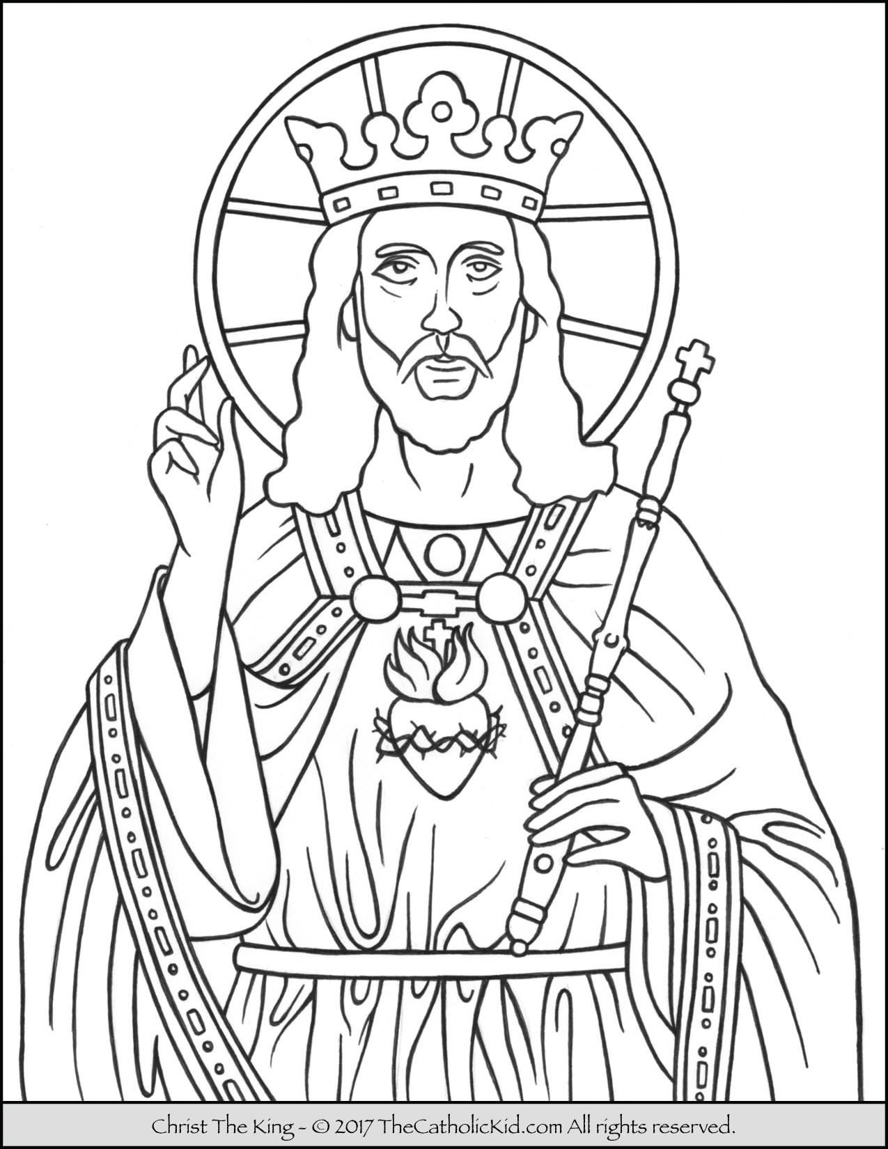 1275x1650 Christ The King Coloring Page
