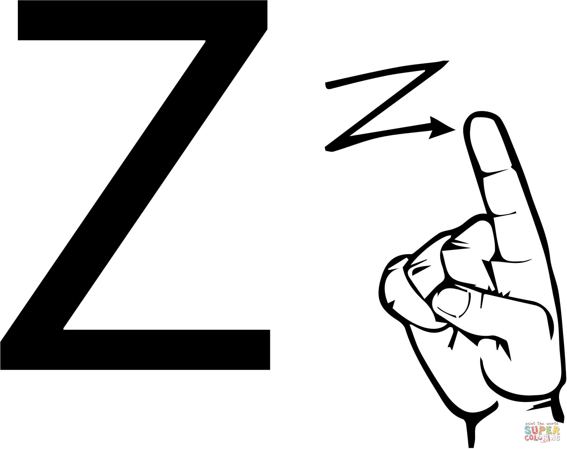 1844x1460 Coloring Pages Of Question Mark Fresh Asl Sign Language Letter Z