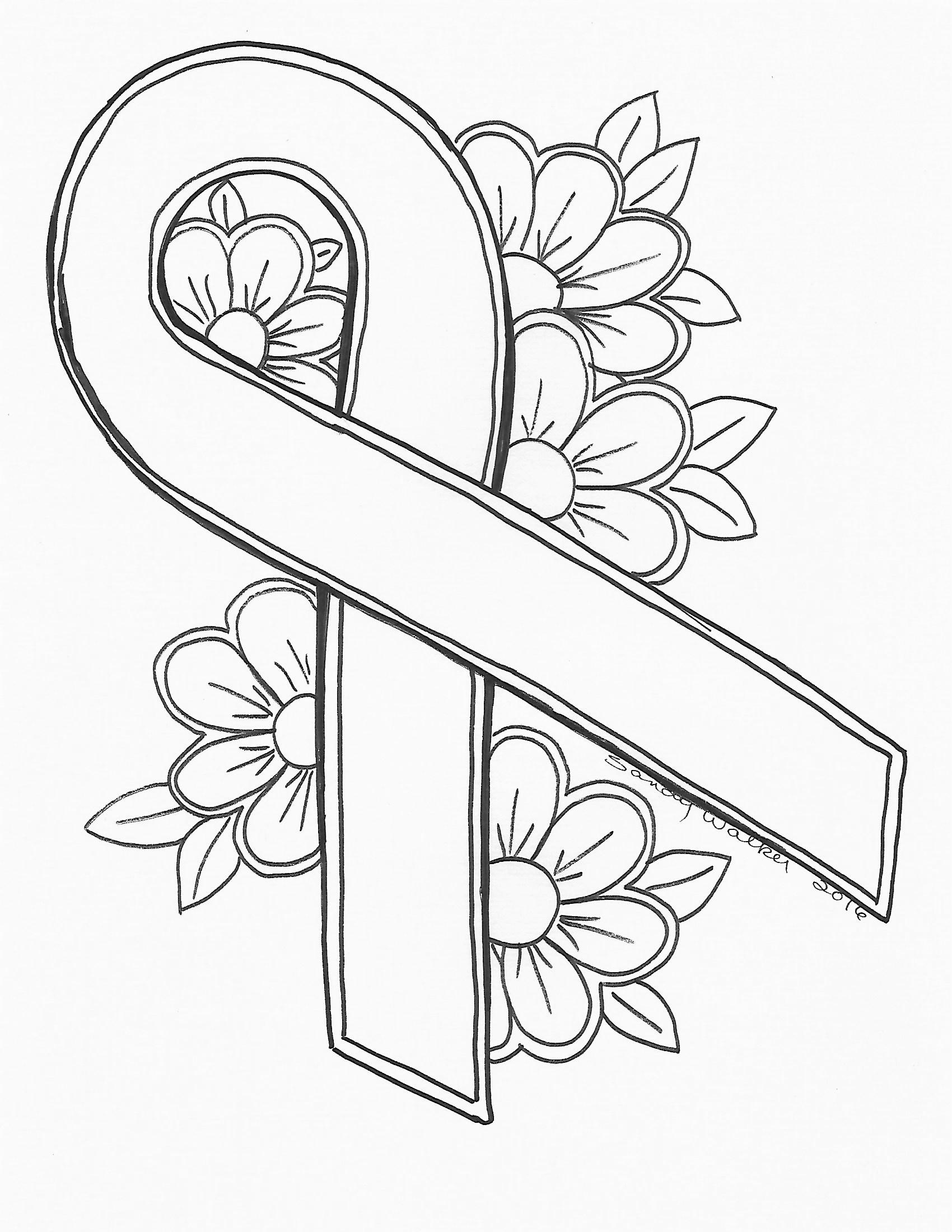 1700x2200 Printable Breast Cancer Ribbon Coloring Pages