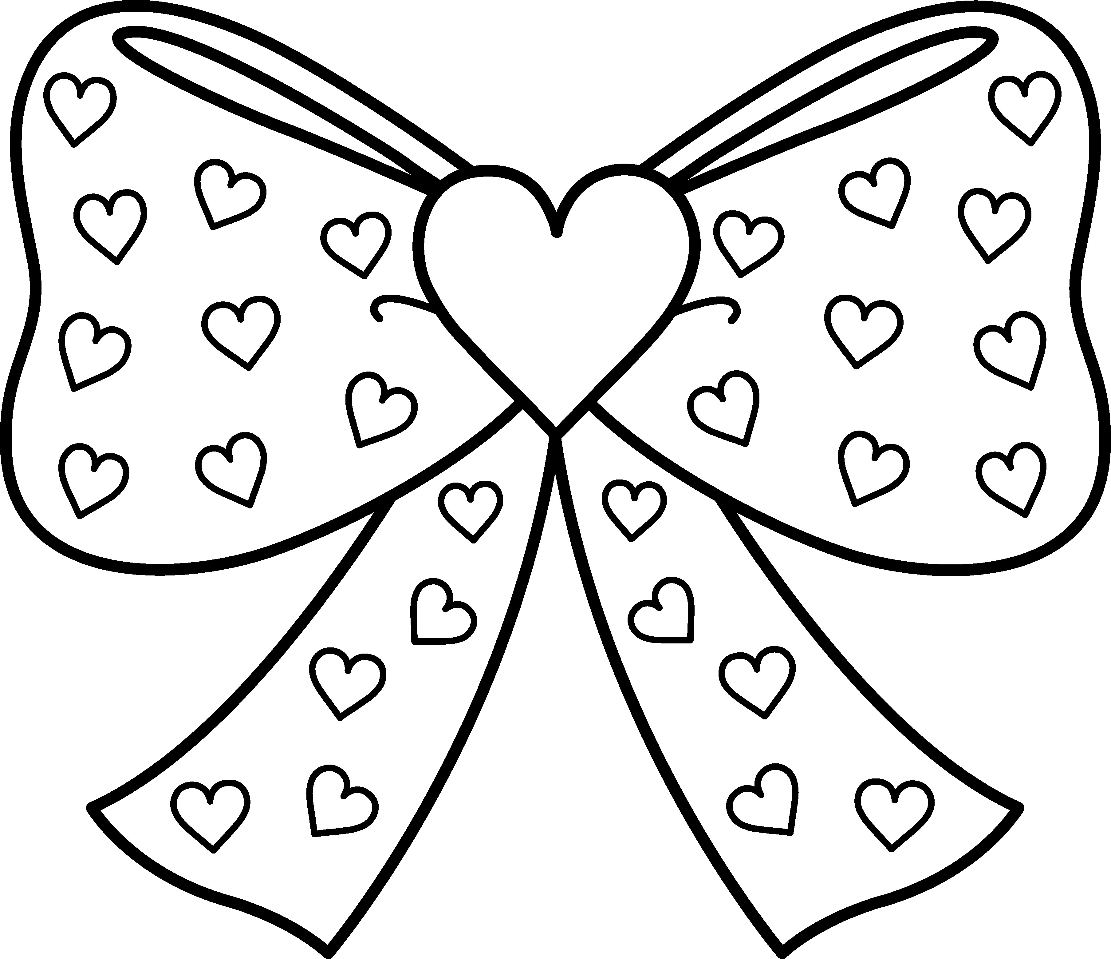 3615x3118 Ribbon Coloring Pages Collection For Kids 2018 Amazing Of Hearts