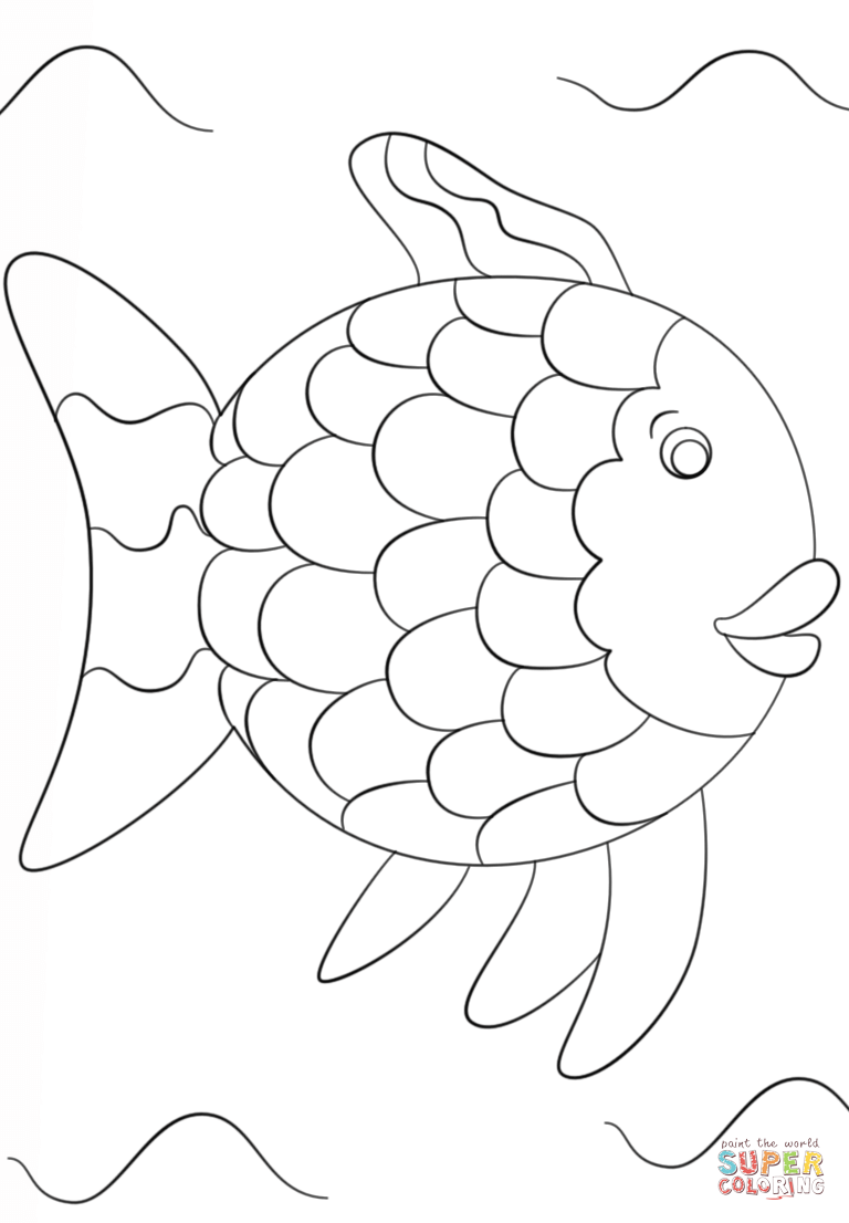 768x1106 Rainbow Fish Template Coloring Page Free Printable Coloring Pages