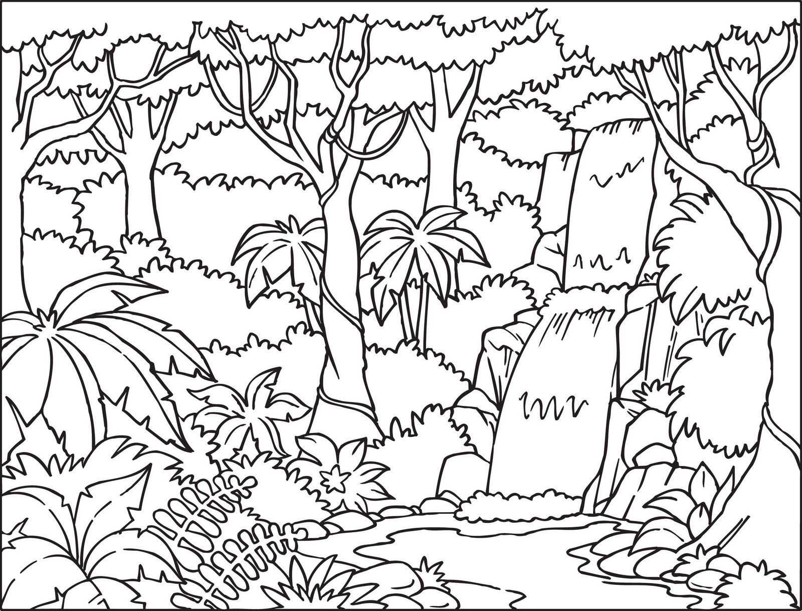 1600x1218 Noticeable Waterfall Coloring Pages