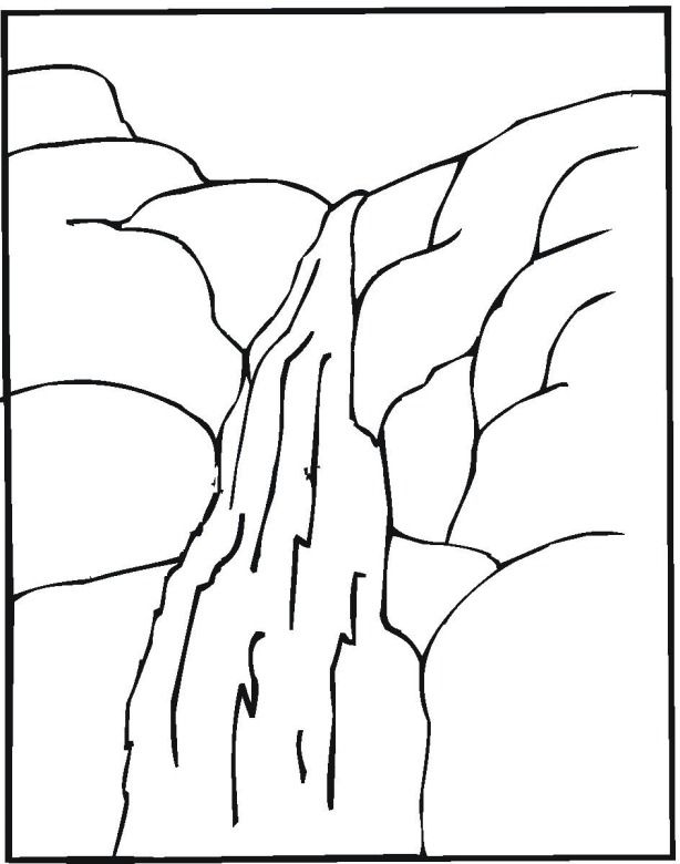 614x780 Waterfall 3 Coloring Page Scrapbook, Fourth Of July