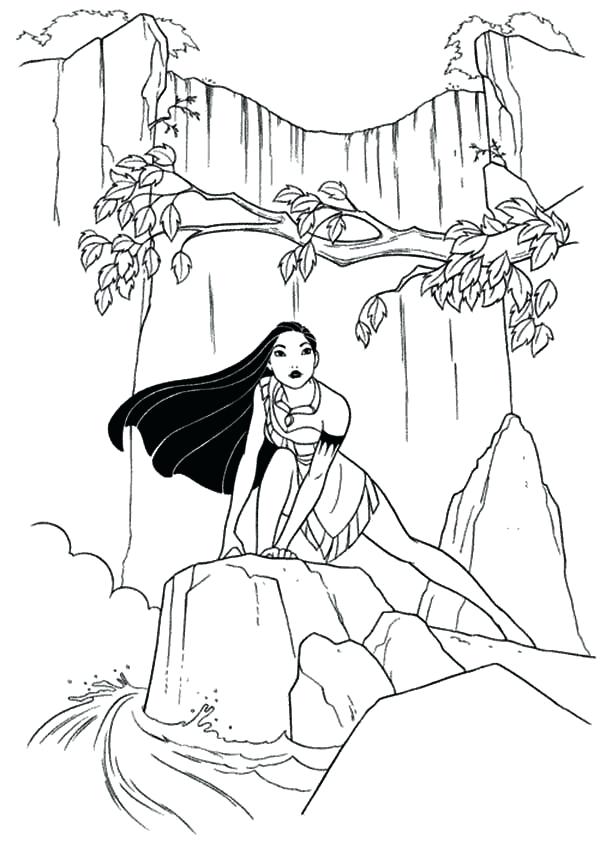 600x848 Coloring Pages At Waterfall Pocahontas Pdf Murs