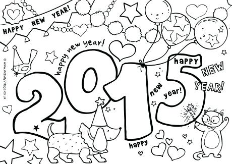 460x325 Happy New Year Coloring Page Coloring Pages For New Years Amazing