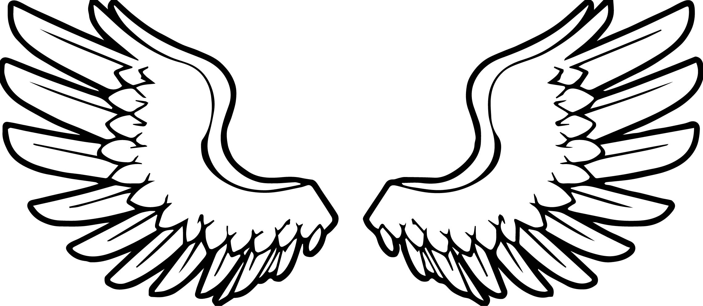 2281x994 Angel Wings Coloring Pages Download For Kids 2018 Brilliant Acpra