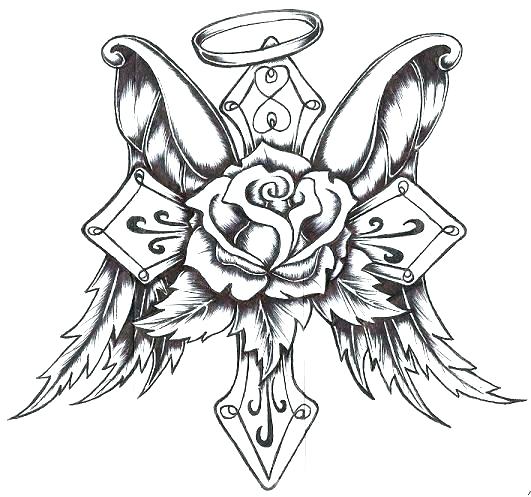 531x497 Heart With Angel Wings Coloring Pages Ink Metal Heart With Angel